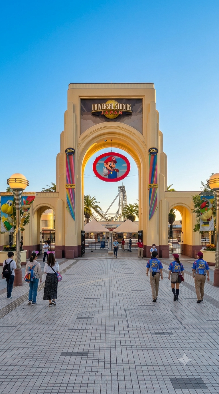 Entrada principal a Universal Studios Japan en Osaka, incluida en nuestros viajes a Japón todo incluido y paquetes turísticos
